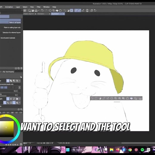 "stop selecting manually ! use this clip studio paint tool "