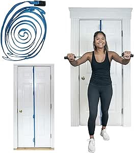 Brebebe Door Anchor Strap for Resistance Bands Exercises, Multi Point Anchor Gym Attachment for Home Fitness, Portable Door Band Resistance Workout Equipment, Easy to Install, Punch-Free, Nail-Free