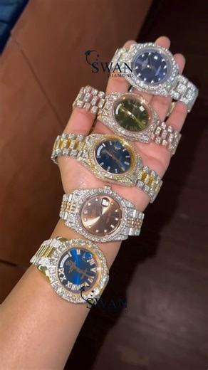 🔥 Rolex Full Iced-Out Watch Collection | Custom Rolex Watches with Different Dial Colors 💎⌚