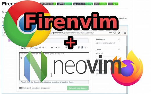 Firenvim - 在浏览器中使用neovim进行书写! 这个插件帅气的过分了，根本不应该出现!