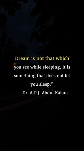 Dreams That Keep You Awake - Dr. APJ Abdul Kalam's Wisdom ✨ #Dreams #Inspiration #Motivation #APJKalam #NeverGiveUp #Ambition #Leadership #India #DreamBig | learn daily quotes