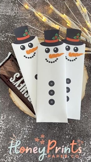 DIY Snowman Candy Bar Wraps at @HoneyPrintsPaperCo #shorts