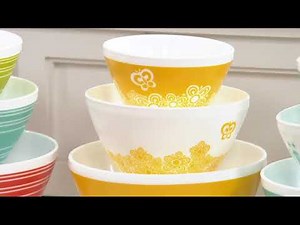 Pyrex Vintage Charm Set of 3 Mixing Bowls on QVC