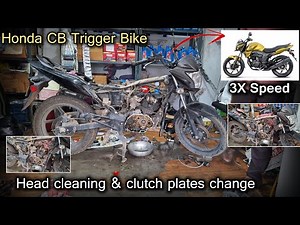 Honda CB Trigger Bike head cleaning and clutch plates change