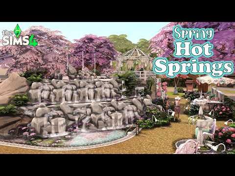 🌸 Spring Hot Springs! | Sims 4 No CC Speed Build