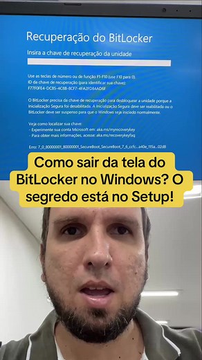 Travado na tela do BitLocker? Vou te ensinar o passo a passo para resolver isso de forma simples e rápida! A solução está no Setup: habilitar o Security Boot. Parece complicado, mas é fácil quando você sabe onde mexer. Dá o play e resolva o problema agora mesmo! 🚀💻” #BitLocker #DicaDeWindows #SegurançaDigital #SecurityBoot #Setup #WindowsTips #Informática #ManutençãoPC #DicaRápida
