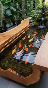 Absolutely stunning koi pond dining table! 😱👏 | FuturisticDecors