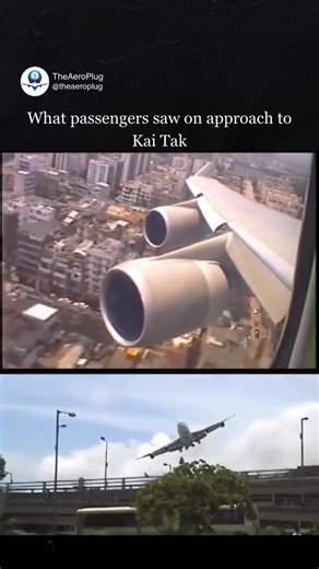 Aviation Videos | Planespotting | Edits on Instagram: "Throwback Thursday 😮 Watch the legendary Kai Tak approach from a passenger perspective! Kai Tak wasn’t just an airport — it was a test of pilot skill. Built on reclaimed land in Hong Kong’s Victoria Harbour and surrounded by mountains and high-rise buildings, it became one of the most famous—and most challenging—approaches in aviation. To land on Runway 13, pilots had to fly a precise path through the mountains, visually pick up the red-and