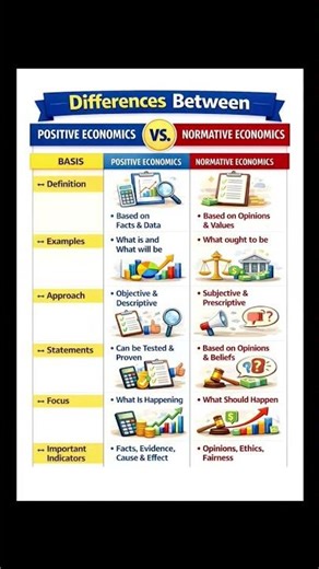 Difference between positive economics and normative economics.