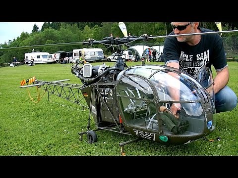 GIGANTIC RC SA-318C ALOUETTE II HEER SCALE MODEL HELICOPTER DEMO FLIGHT / Pöting Turbinemeeting 2016