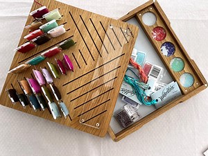 Wooden Embroidery Organizer Box, Beading Tray, Storage for Threads, Beads, Cross Stitch, Craft Supplies, Sewing Box, Seed Bead Storage Box - Etsy
