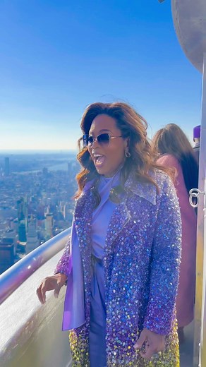 First time at the Empire State Building and we lit it up PURPLE for The Color Purple 💜 | Oprah Winfrey