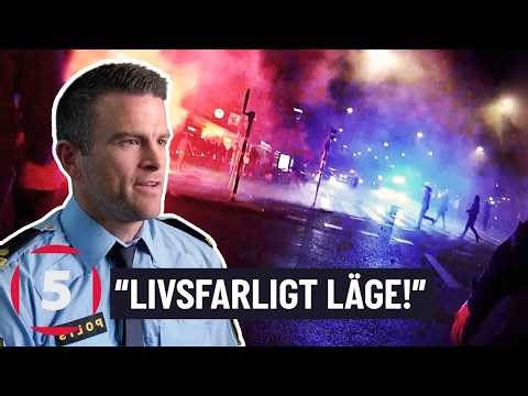 Fångat på polisens kamera | Huliganer skapar kaos, kastar stolar och slåss! | Kanal 5 Sverige
