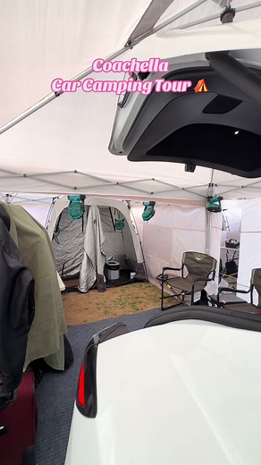 Coachella Car Camping Tour ⛺️ Bieberchella Desert Setup