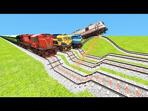 HIGHEST SPEED TRAINS FULL IMPACT CLIMB ON 45° ELEVATED RAILWAY TRACKS🔺Train Simulator | TrainsFun