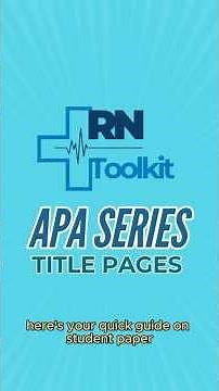 APA 7 Title Page Explained (Student vs Professional) #apa #nursing #apa7 #researchpaper