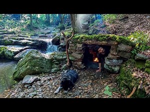 7 Days Solo Survival Camping In Rainforest - Bushcraft Camp - Thunder - Off Grid Shelter, Fireplace