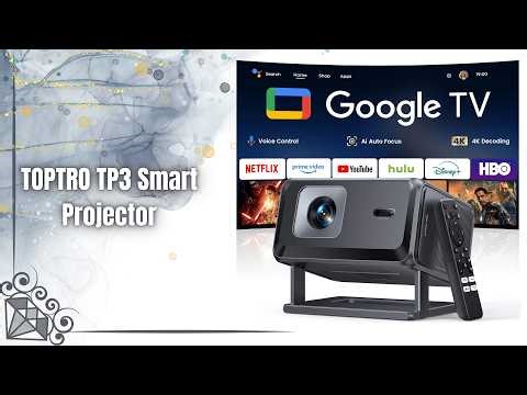TOPTRO TP3 Smart Projector Review | Google TV Built-In Mini 4K Projector!