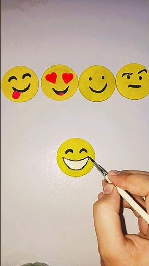 Smiling face with open mouth and smiling eyes 😄 Emoji # 005 #painting #shorts