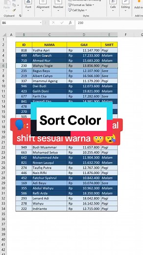 Cara Sortir Warna di Excel Secara Mudah