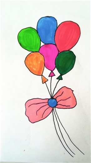 How to draw a Colourful Balloon #art #easy #drawing #viralvideo