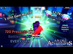 *BEST* FREE GEM MACRO AFK Farm | Anime Adventures