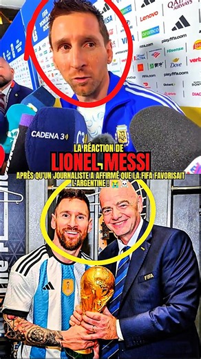 La réaction de Messi après qu'un journaliste a affirmé que la FIFA favorisait l'Argentine ! 😭☠️