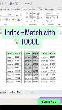 Advanced Index+ Match with TOCOL Function #exceltips #excel #exceltricks