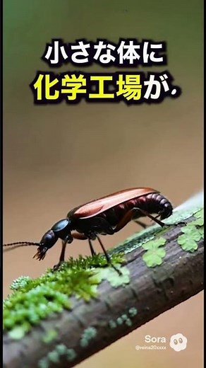 体内でお湯レベルの爆発を連射する爆撃甲虫、もはや携帯ケミカル砲…🐞💥#動物雑学 #爆撃甲虫 #物理バグ