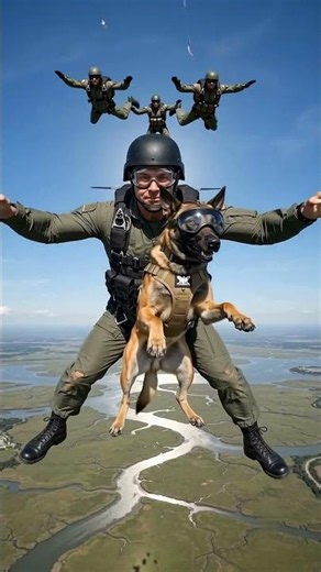 Military K9 Lands on Estuary Grassland With Special Forces After C-130 Jump 🐾💧