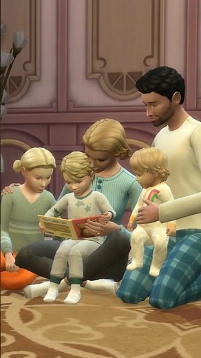 making a Sims 4 pose of a family reading together