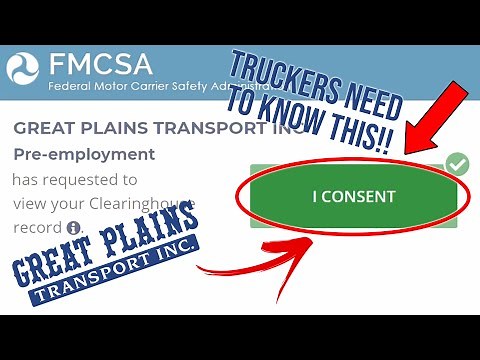 FMCSA CLEARINGHOUSE SCREENING CONSENT (Tutorial from Great Plains Transport)