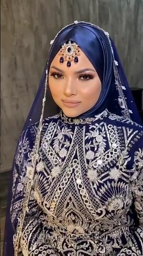 Stunning Arabic Hijabi Bride in Blue Dress 💙 | Elegant Muslim Bridal Look 2026