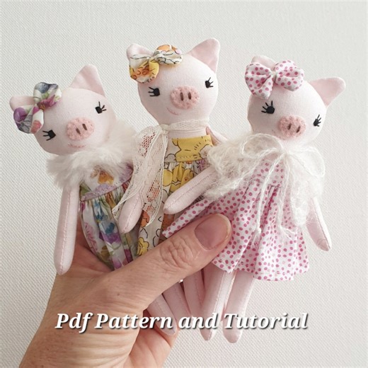 Mini Pig Doll Sewing Pattern: Easy Stuffed Animal Toy (PDF Pattern) - Etsy