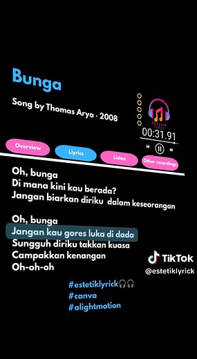Thomas Arya - Bunga (Official Lyric Video)
