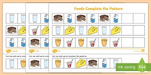Food Complete the Pattern Worksheets