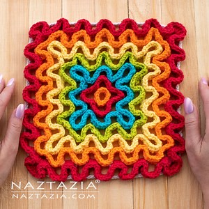 1.8M views · 19K reactions | Ever try the wiggly crochet technique before? Check out my Crochet Wavy Pad! | Naztazia | Facebook