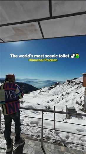 The world’s most scenic toilet, right here in Bir Billing, Himachal Pradesh! Nestled beside India’s top paragliding point, this spot offers views so stunning, you’ll never forget them. Winter turns this place into a magical paradise — it’s hard to believe you’re seeing it from a toilet! 😍🏔️ . #vlogginghunk #toiletview #himachal #birbillingparagliding🚵‍♀️ #birbilling⛰️ #reelsvideoシ #reelitfeelit🧚🏼‍♀️ #mountainview⛰️ #travelgram | Vlogging Hunk