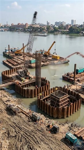 Building a Massive Suspension Bridge from Scratch | AI Engineering Simulation #foryou