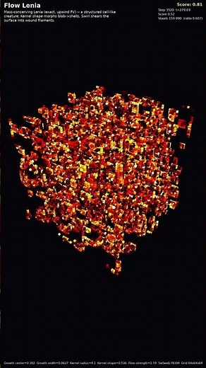 Flow Lenia — 3D Cellular Automaton #Shorts