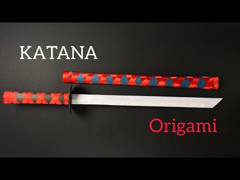 ORIGAMI KATANA JAPANESE SAMURAI PAPER SWORD TUTORIAL / HOW TO FOLD IMPRESSIVE KATANA STEP BY STEP
