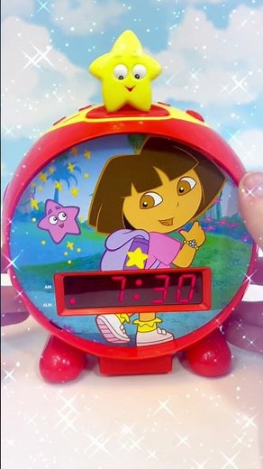 Dora The Explorer Kids Alarm Star Light Clock Setting The Time