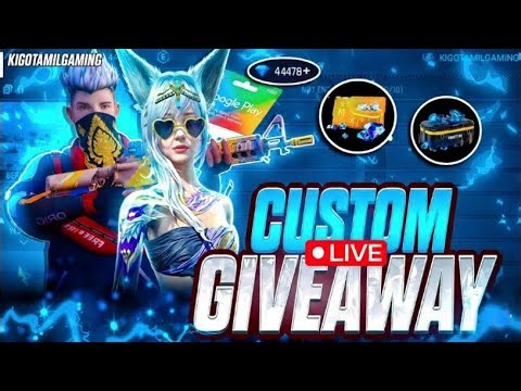CUSTOM LIVE GIVEAWAY 🎁 Join &Win Unlimited Diamonds #kigo#freefire#shortslive#ff#tamil#shorts