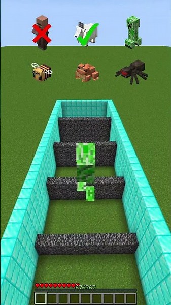 Which Minecraft Mob Can Survive Bedrock Wall Jump? 🤯#animatedstory
