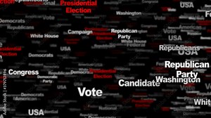 USA 2020 Presidential Election Keywords Animation, Background, Loop, 4k