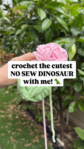 crochet a no sew dinosaur with me! 🦖 what do you think?? #crochet #amigurumi #crochettutorial