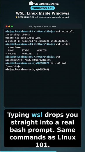 Run Real Linux Inside Windows — WSL Setup 🐧 #shorts