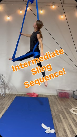 Learn this fun sequence in Sling Class Thursdays at 5pm! #liveitupstudio #aerialsilks #aerialdance #aerialsling #rapidcityfitness | Live It Up Studio
