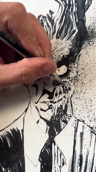 Two-Face sketch 🖤🤍 #twoface #dc #dccomics #batman #ink