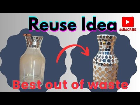 How to reuse old flower vase | Budget friendly DIY ♥️♦️🎨